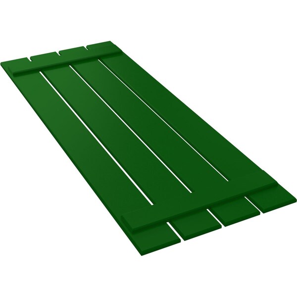 Ekena Millwork True Fit PVC Four Board Spaced Board-n-Batten Shutters, Viridian Green , 23W x 66H, PR - TFP101SBF23X066HG