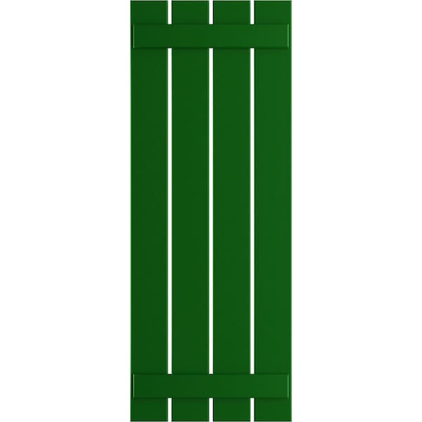 Ekena Millwork True Fit PVC Four Board Spaced Board-n-Batten Shutters, Viridian Green , 23W x 66H, PR - TFP101SBF23X066HG