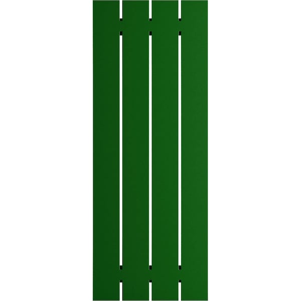 Ekena Millwork True Fit PVC Four Board Spaced Board-n-Batten Shutters, Viridian Green , 23W x 66H, PR - TFP101SBF23X066HG