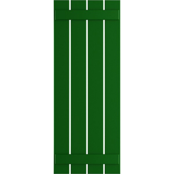 Ekena Millwork True Fit PVC Four Board Spaced Board-n-Batten Shutters, Viridian Green , 23W x 66H, PR - TFP101SBF23X066HG