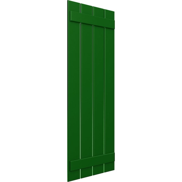 Ekena Millwork True Fit PVC Four Board Spaced Board-n-Batten Shutters, Viridian Green , 23W x 66H, PR - TFP101SBF23X066HG