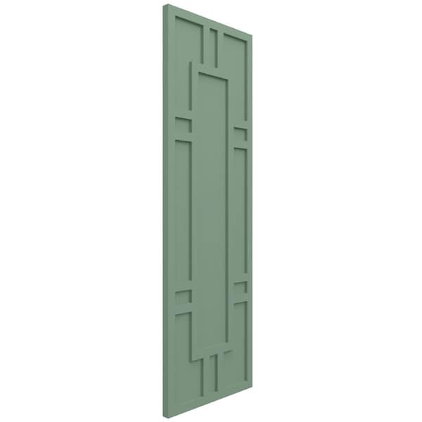 Ekena Millwork True Fit PVC Hastings Fixed Mount Shutters, Track Green, 15W x 61H, PR - TFP001HS15X061TG