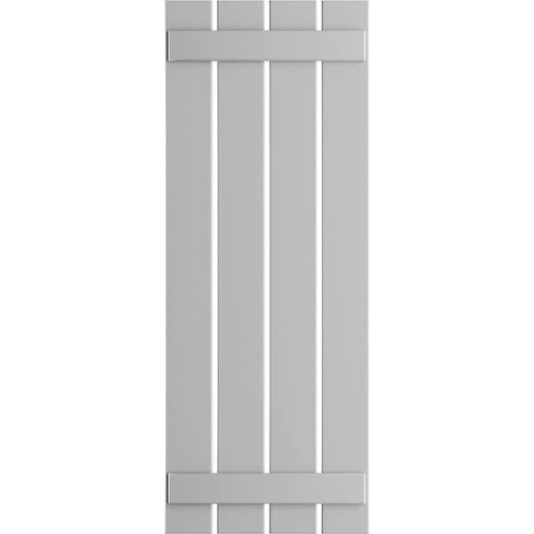 Ekena Millwork True Fit PVC Four Board Spaced Board-n-Batten Shutters, Primed , 23"W x 60"H - TFP101SBF23X060PR
