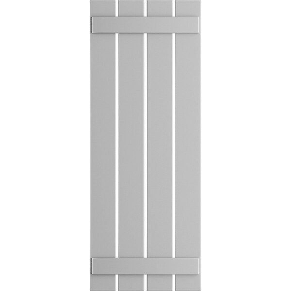 Ekena Millwork True Fit PVC Four Board Spaced Board-n-Batten Shutters, Primed , 23"W x 60"H - TFP101SBF23X060PR