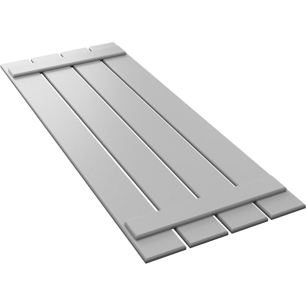 Ekena Millwork True Fit PVC Four Board Spaced Board-n-Batten Shutters, Primed , 23"W x 60"H - TFP101SBF23X060PR