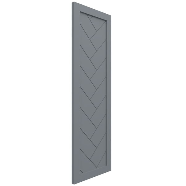 Ekena Millwork True Fit PVC Single Panel Herringbone Modern Style Fixed Mount Shutters, Ocean Swell, 12W x 29H, PR - TFP001HB12X029CH