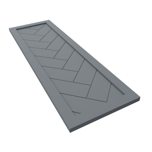 Ekena Millwork True Fit PVC Single Panel Herringbone Modern Style Fixed Mount Shutters, Ocean Swell, 12W x 29H, PR - TFP001HB12X029CH