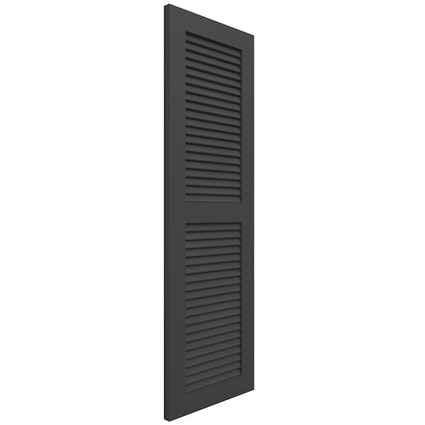 Ekena Millwork True Fit PVC, Two Equal Louver Shutters, Shadow Mountain, 15W x 50H, PR - TFP101LVF15X050SM