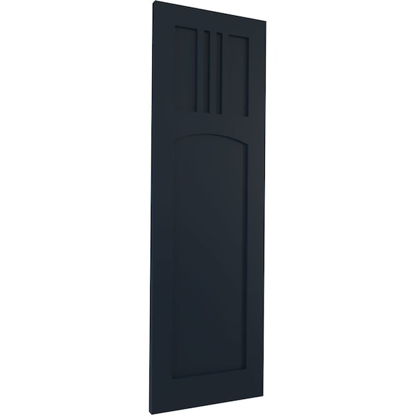 Ekena Millwork True Fit PVC San Miguel Mission Style Fixed Mount Shutters, Starless Night Blue, 15W x 78H, PR - TFP001SM15X078OB
