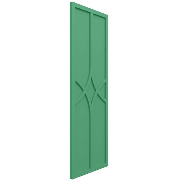 Ekena Millwork True Fit PVC Cedar Park Fixed Mount Shutters, Lilly Pads, 12W x 26H, PR - TFP001CP12X026LP