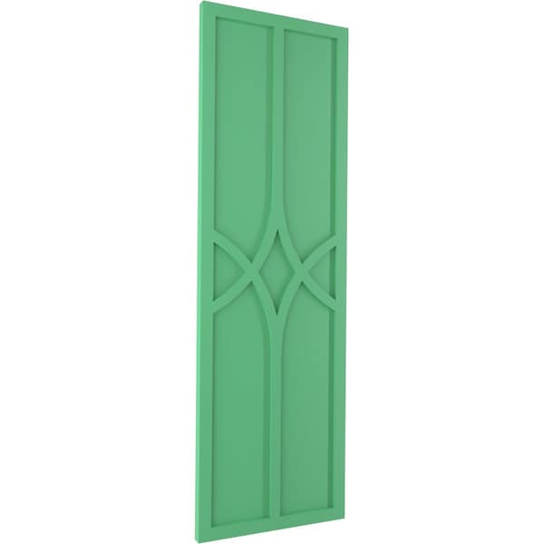 Ekena Millwork True Fit PVC Cedar Park Fixed Mount Shutters, Lilly Pads, 12W x 26H, PR - TFP001CP12X026LP