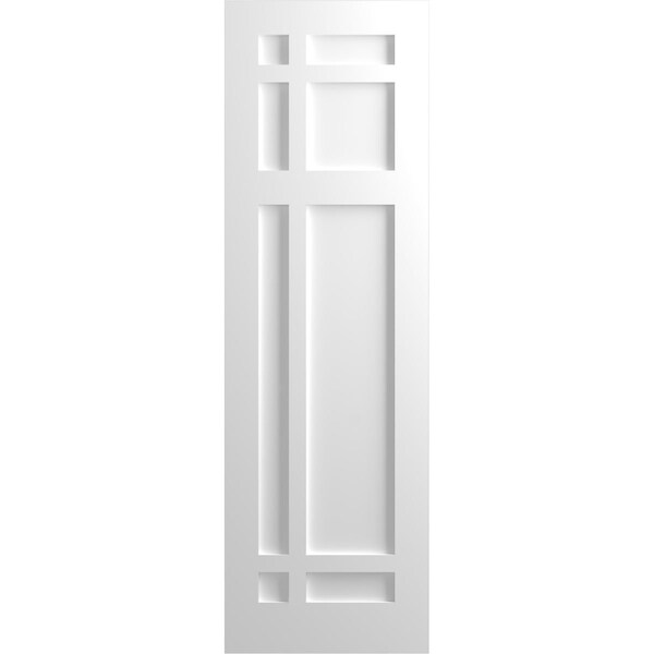 Ekena Millwork True Fit PVC San Juan Capistrano Mission Style Fixed Mount Shutters, White, 15W x 70H, PR - TFP001SJ15X070WH