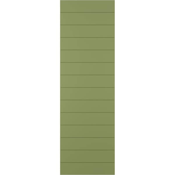 Ekena Millwork True Fit PVC Horizontal Slat Modern Style Fixed Mount Shutters, Moss Green, 15W x 31H, PR - TFP001HZ15X031MG