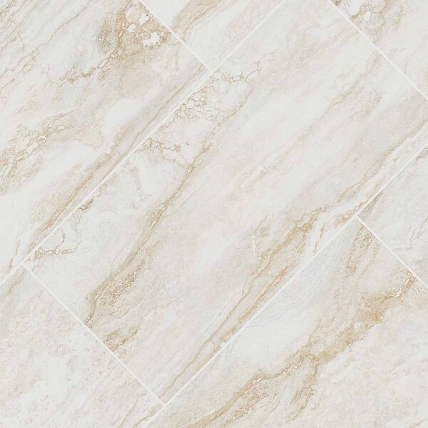 Msi Bernini Bianco 12 In. X 24 In. Glazed Porcelain Floor And Wall Tile, 8PK - ZOR-PT-0153