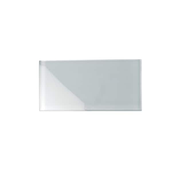 Apollo Tile 3X6 Soft Grey Glossy Subway Glass Tile 5 Sq.Ft., 40PK - APLA9909236EC102