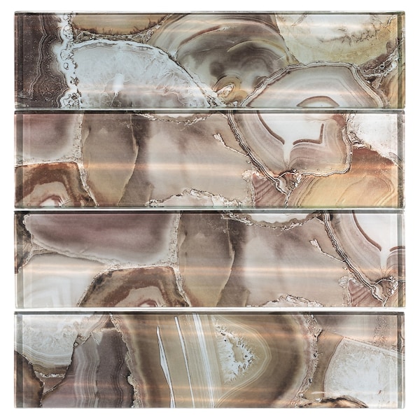 Andova Tiles Myst 3 in. x 12 in. Glass Marble Look Subway Wall Tile - SAM-ANDMYS246
