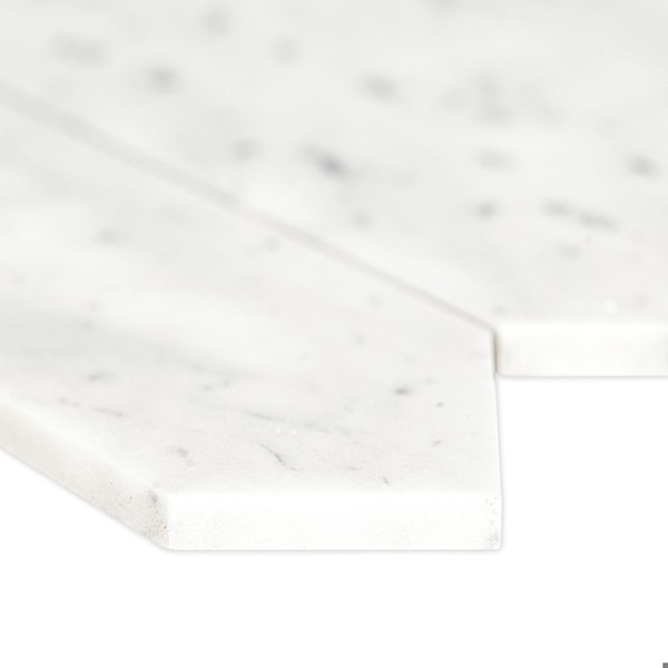 Msi Carrara White Picket SAMPLE Honed Marble Mesh-Mounted Mosaic Tile - ZOR-MD-0341-SAM