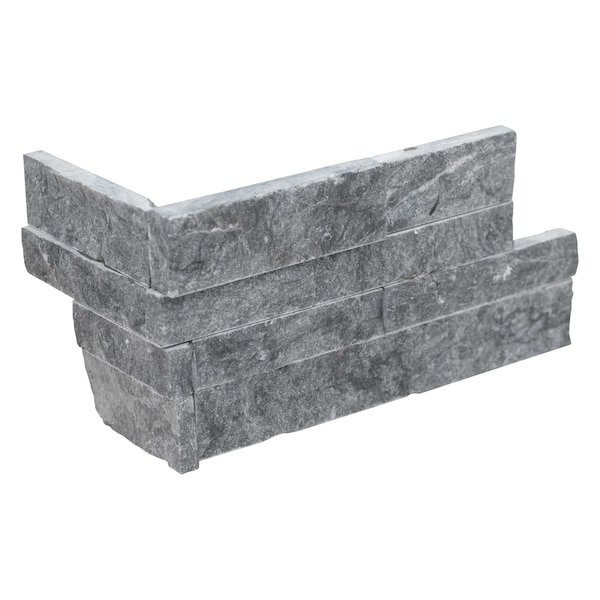 Msi Rockmount Glacial Gray Ledger Panel 6 in.  X 18 in.  Spliface Natural Marble Wall Tile, 6PK - ZOR-PNL-0115
