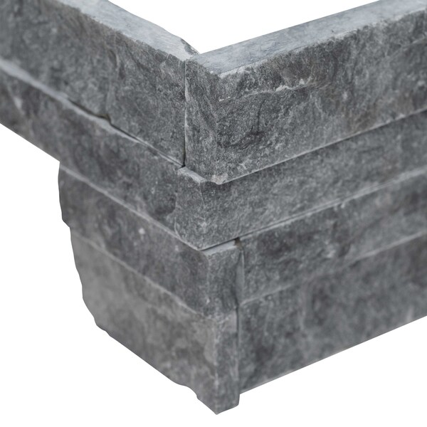 Msi Rockmount Glacial Gray Ledger Panel 6 in.  X 18 in.  Spliface Natural Marble Wall Tile, 6PK - ZOR-PNL-0115