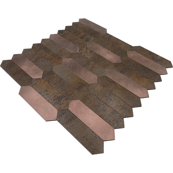 Apollo Tile Sample of Copper Look Picket 20 12"x12" Peel And Stick Tile - TCPLST9905 SAMPLE