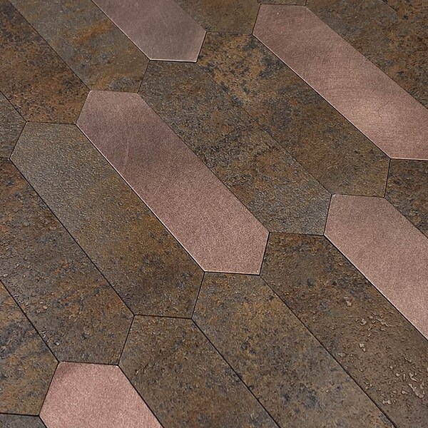 Apollo Tile Sample of Copper Look Picket 20 12"x12" Peel And Stick Tile - TCPLST9905 SAMPLE