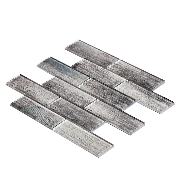 Apollo Tile Sample of Blue Wood Look Glass 11.8"x11.8" Subway Tile - APLSRA9901EC50 SAMPLE