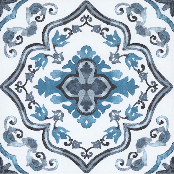 Floorpops Marrakesh Peel & Stick Floor Tiles, Blue - FP3932