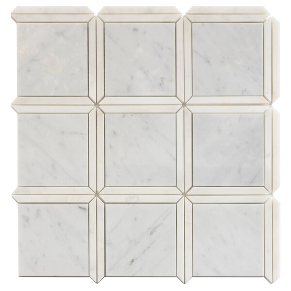 Apollo Tile White 12 in x 12 in Marble Polished Floor and Wall Mosaic Tile 5 sqft/case, 5PK - APLDC88S01A