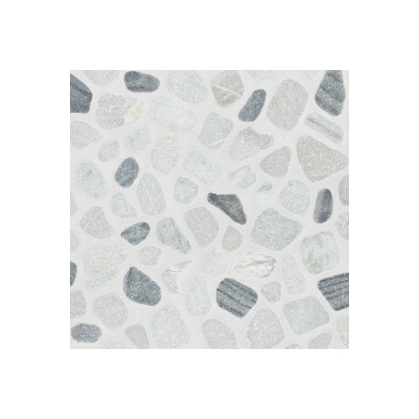 Msi Black And White Pebbles 11.42 In. X 11.42 In. Marble Mesh-Mounted Mosaic Tile, 10PK - ZOR-MD-0102