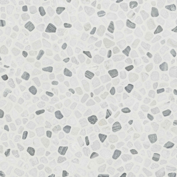 Msi Black And White Pebbles 11.42 In. X 11.42 In. Marble Mesh-Mounted Mosaic Tile, 10PK - ZOR-MD-0102
