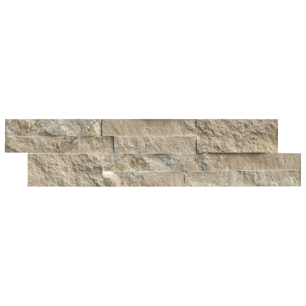 Msi Durango Cream Split Face Ledger Panel 6" X 24" Travertine Wall Tile, 8PK - ZOR-PNL-0085