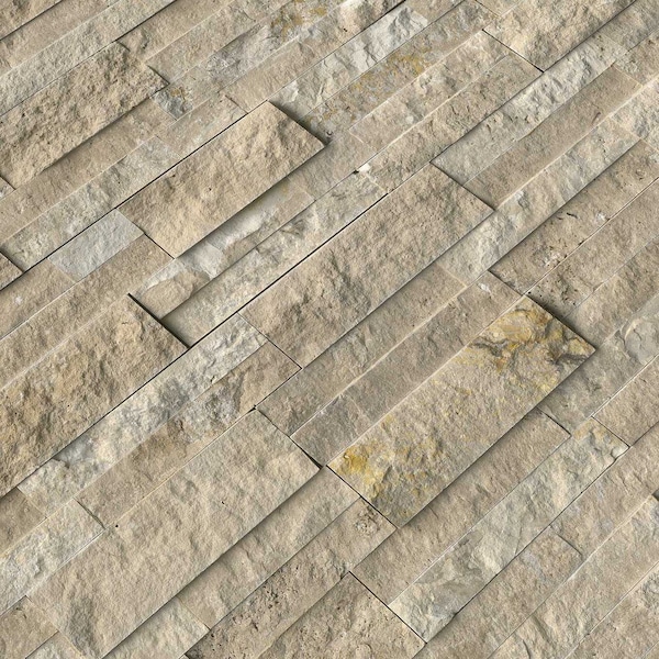 Msi Durango Cream Split Face Ledger Panel 6" X 24" Travertine Wall Tile, 8PK - ZOR-PNL-0085
