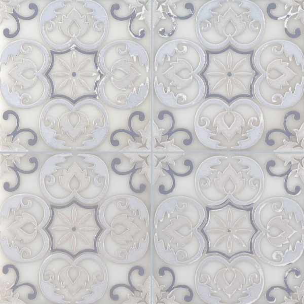 Msi Tetris Florita Blanco 6" X 6" Polished Marble Wall Tile, 20PK - ZOR-NS-0075
