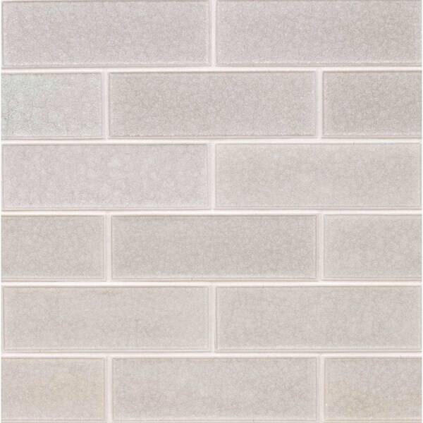Msi Frosted Icicle 3 In. X 9 In. Glossy Glass Ice White Subway Tile, 20PK - ZOR-MD-T-0133