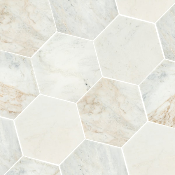 Msi Arabescato Venato 8 W x 9 Hexagon Honed Marble Floor And Wall Tile, 24PK - ZOR-NS-0104