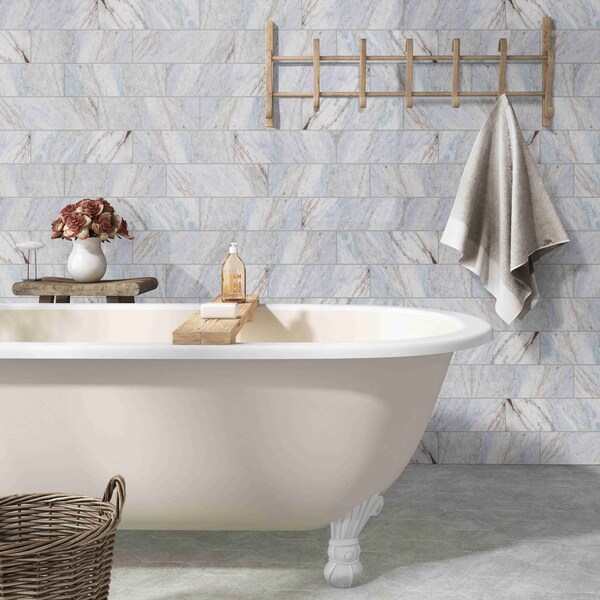 Msi Capri Blue/Gray SAMPLE Honed Marble Floor and Wall Tile - ZOR-MD-0521-SAM
