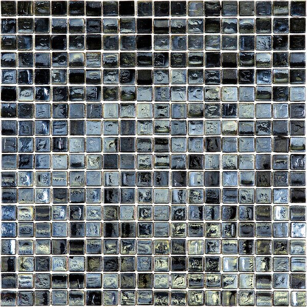 Apollo Tile Skosh 11.6 in. x 11.6 in. Glossy Rich Black Glass Mosaic Wall and Floor Tile 18.69 sqft/case, 20PK - APLNB88BK906A