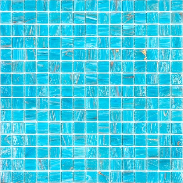 Apollo Tile Celestial 12 in. x 12 in. Glossy Vivid Sky Blue Glass Mosaic Wall and Floor Tile 20 sqft/case, 20PK - APLST88BL526A