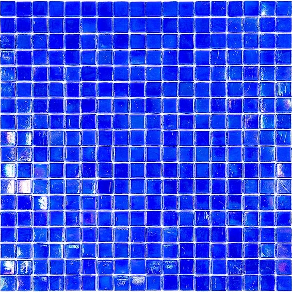 Apollo Tile Skosh 11.6inx11.6in Glossy Light Tiffany Blue Glass Mosaic Wall and Floor Tile 18.69 sqft/cs, 20PK - APLNB88BL571A