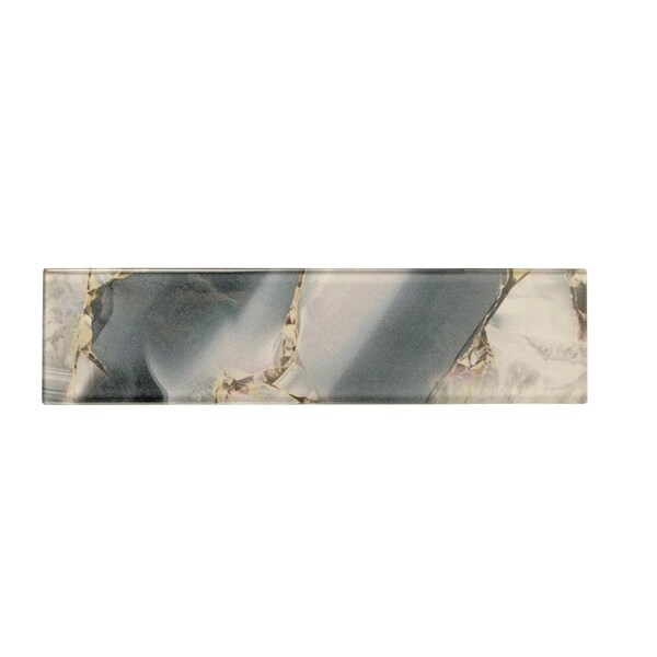 Apollo Tile Carnelian 3 in. x 12 in. Glossy Gray Glass Subway Wall and Floor Tile 5 sq. ft./case, 20PK - APLAG8803GRA