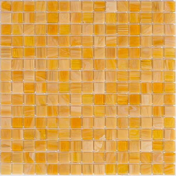 Apollo Tile Celestial 12 in. x 12 in. Glossy Golden Yellow Glass Mosaic Wall and Floor Tile 20 sqft/case, 20PK - APLST88BG310A