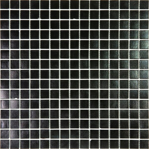 Apollo Tile Dune 12 in. x 12 in. Glossy Black Glass Mosaic Wall and Floor Tile 20 sq. ft./case, 20PK - APLSA88BK901A