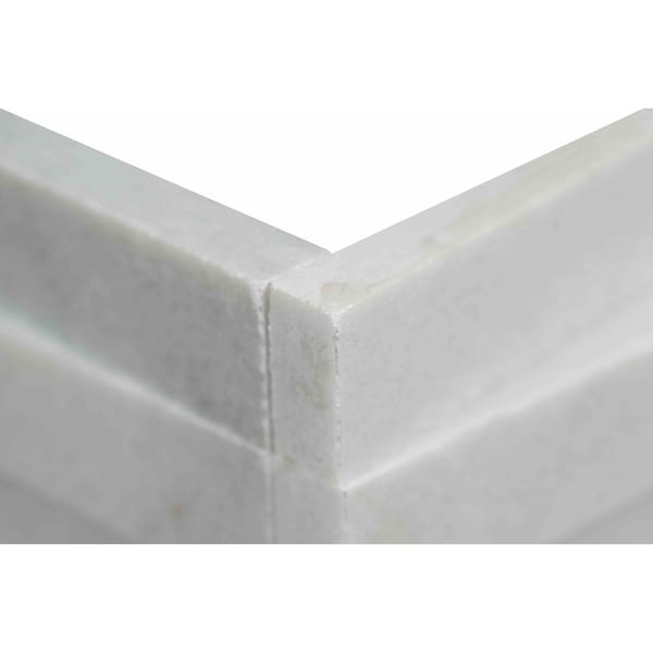 Msi Cosmic Gray "L" Corner 3D Wave Ledger Panel SAMPLE Honed Marble Wall Tile - ZOR-PNL-0027-SAM