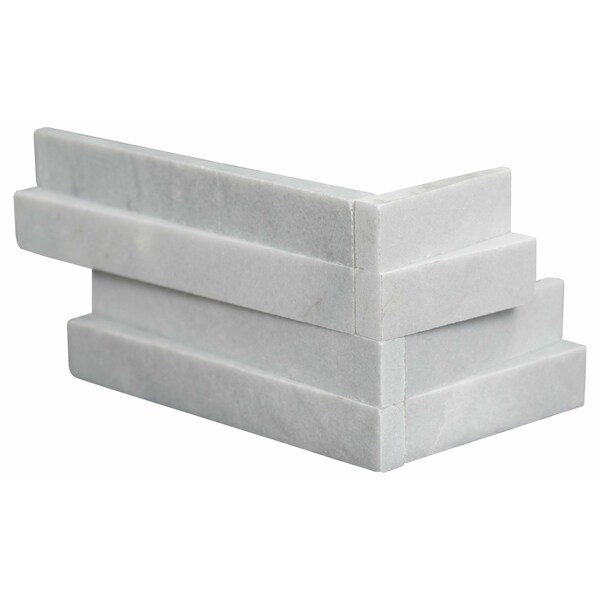 Msi Cosmic Gray "L" Corner 3D Wave Ledger Panel SAMPLE Honed Marble Wall Tile - ZOR-PNL-0027-SAM