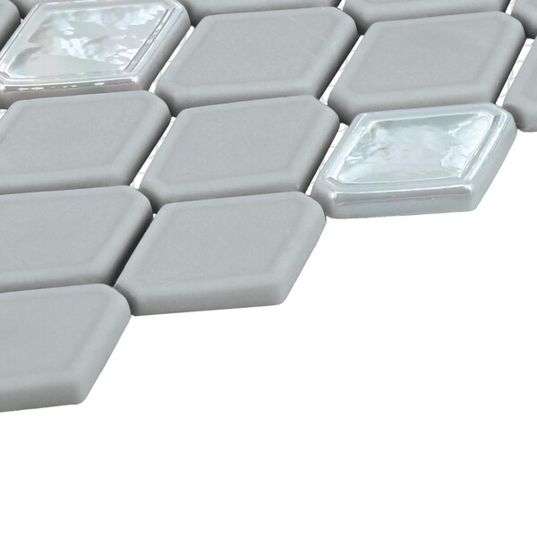 Daltile Starcastle 1.5'' Elongated Hexagon Glass Wall Mosaic, 15PK - SC77ELHEXMSMT