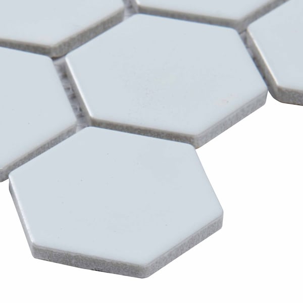 Msi Retro Hexo Bianco 12.6 In. X 11.02 In. X 6 Mm Porcelain Mesh-Mounted Mosaic Tile, 15PK - ZOR-MD-0221