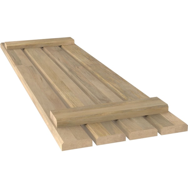Ekena Millwork Americraft 4-Board (2 Batten) Exterior Real Wood Spaced Board-n-Batten Shutters, ARW101SB415X64UNH, PR - ARW101SB415X64UNH