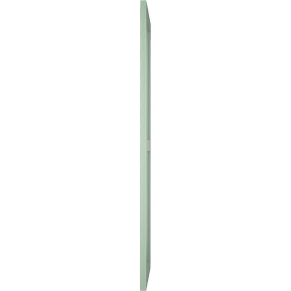 Ekena Millwork True Fit PVC Two Panel Chevron Modern Style Fixed Mount Shutters, Track Green, 12W x 74H, PR - TFP101CV12X074TG