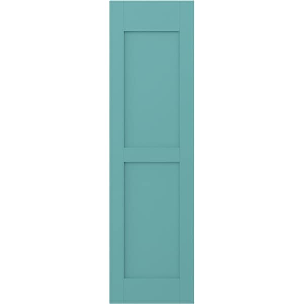Ekena Millwork Americraft 2 Equal Flat Panel Exterior Real Wood Shutters, RW101FP15X36PTH, PR - RW101FP15X36PTH
