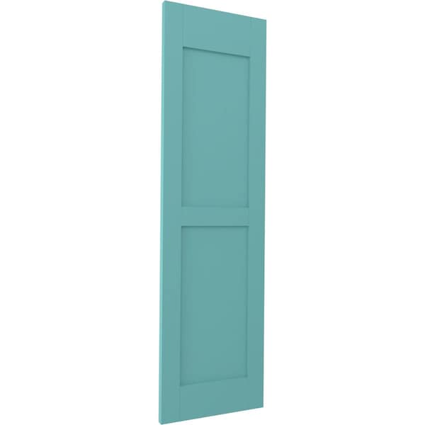 Ekena Millwork Americraft 2 Equal Flat Panel Exterior Real Wood Shutters, RW101FP15X36PTH, PR - RW101FP15X36PTH